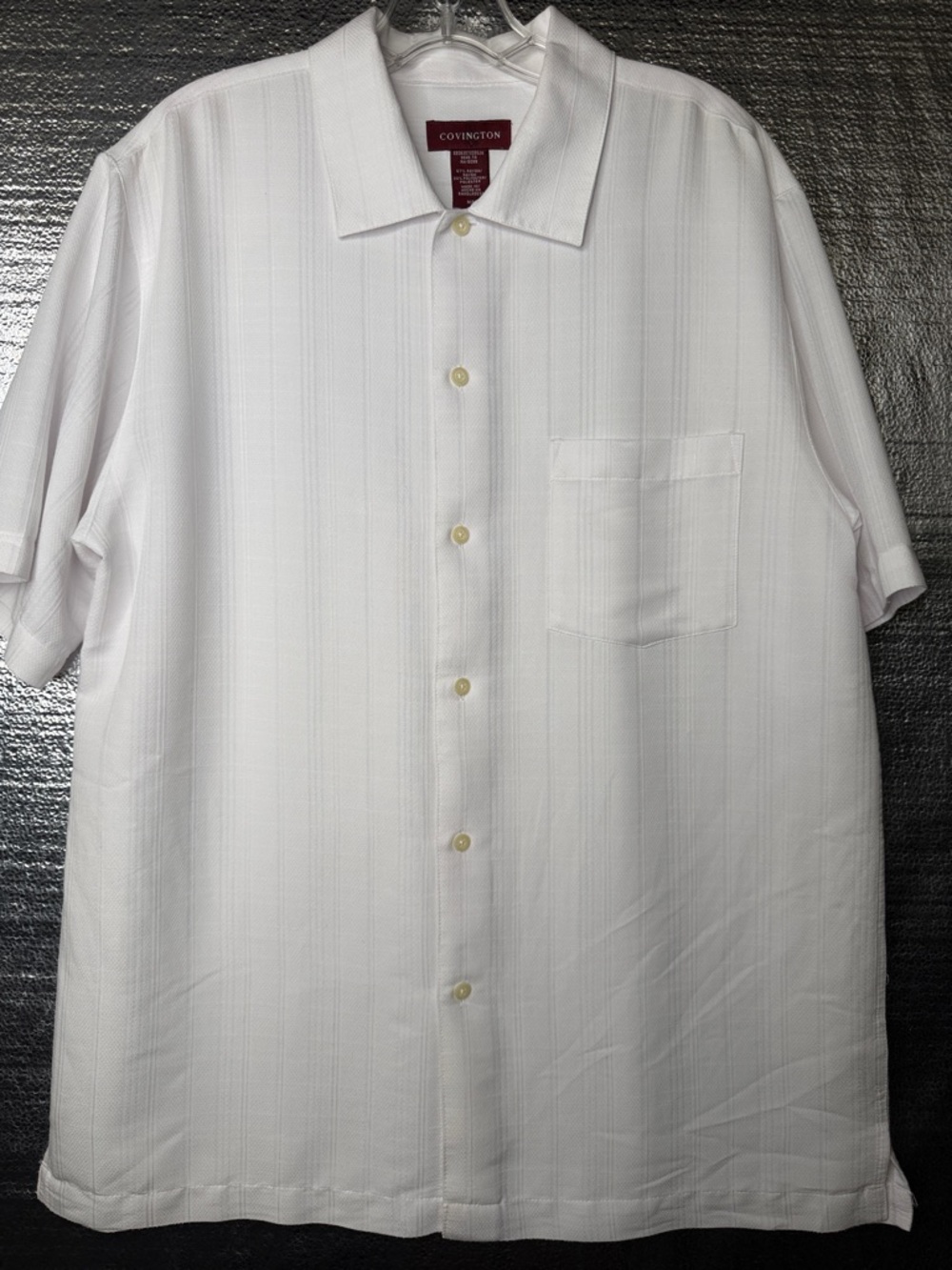 Covington Men's White Short-Sleeve Button-Down Shirt with Pocket
